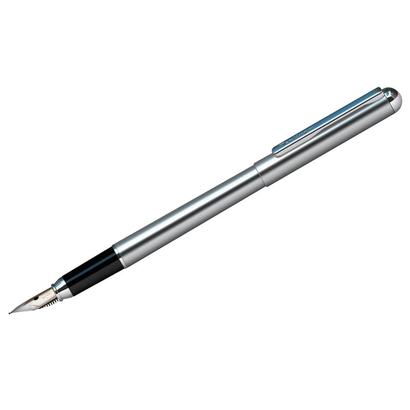 Ручка перьевая Berlingo &quot;Silver Prestige&quot; синяя, 0,8мм, корпус хром, пластик. футляр, 209386