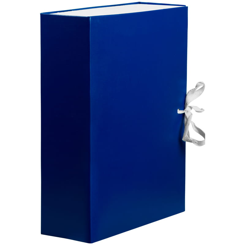 Короб архивный с завязками OfficeSpace разборный, БВ, 80мм, синий, клапан МГК 284719/284719