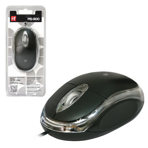 Мышь проводная DEFENDER MS-900, USB, 2 кнопки + 1 колесо-кнопка, оптическая, черная, 52900