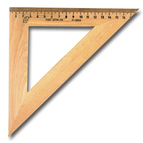 Треугольник деревянный, угол 45, 18 см, УЧД, С15 ОЗ / 210153