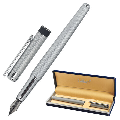 Ручка подарочная перьевая GALANT &quot;SPIGEL&quot;, корпус серебристый, детали хромированные, узел 0,8 мм, 143530