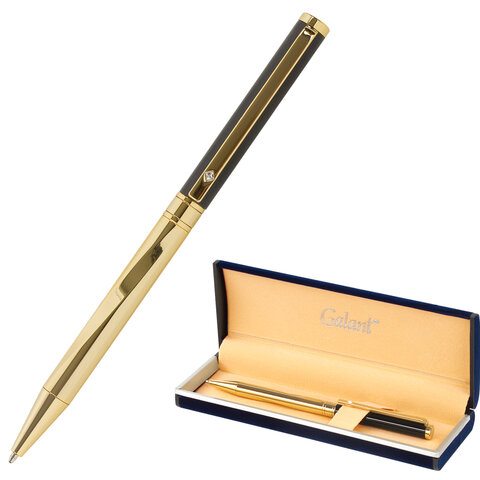 Ручка подарочная шариковая GALANT &quot;ALLUSION&quot;, корпус черный/золотой, детали золотистые, узел 0,7 мм, синяя, 143522