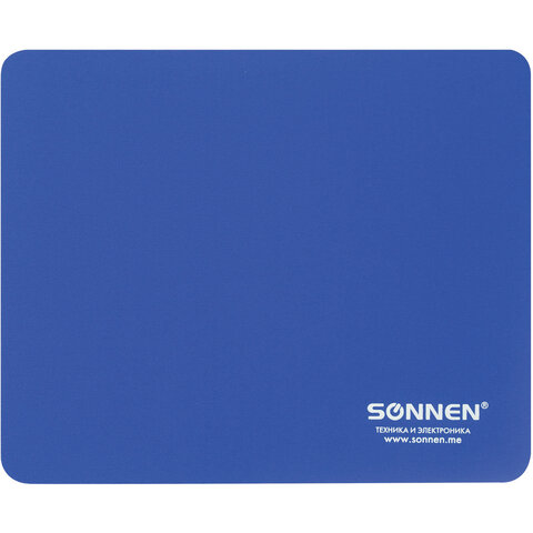 Коврик для мыши SONNEN &quot;BLUE&quot;, резина + ткань, 220х180х3 мм, 513308