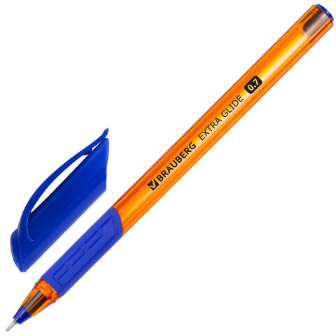 Ручка шариковая масляная BRAUBERG &quot;Extra Glide GT Tone Orange&quot;, СИНЯЯ, узел 0,7 мм, линия письма 0,35 мм, 142923