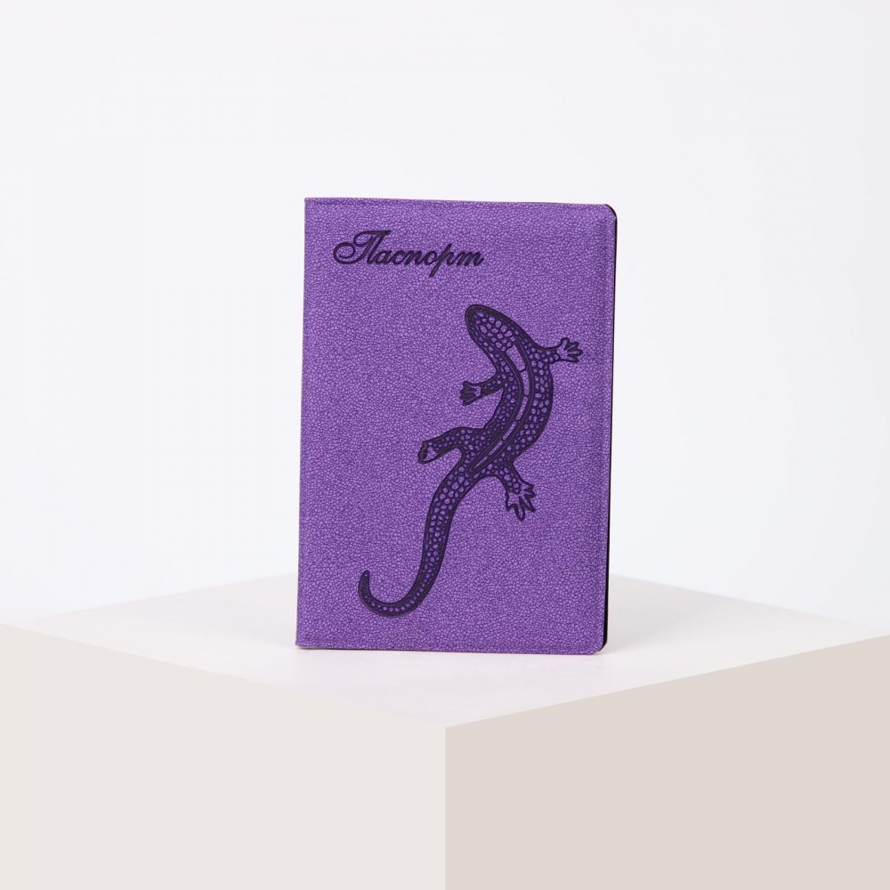 Обложка для паспорта, 9,5*0,3*13,5, &quot;Саламандра&quot;, фиолетовый 5618896