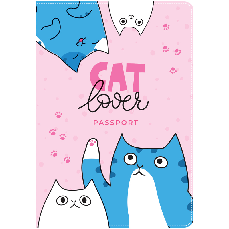 Обложка для паспорта MESHU &quot;Cat Lover&quot;, ПВХ, 2 кармана  342943  MS_47038
