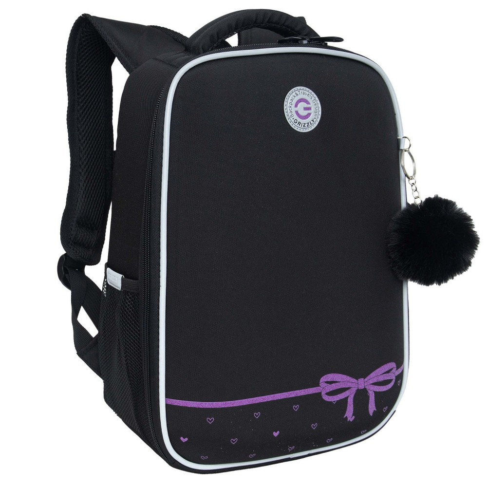 Рюкзак школьный (/1 черный - лаванда) RAw-496-1