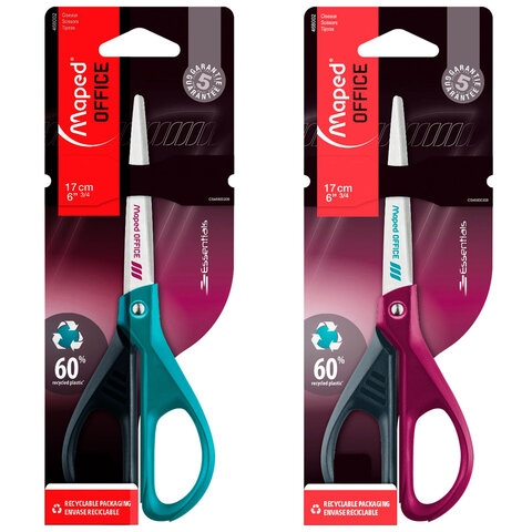 Ножницы MAPED (Франция) "Essential Green", 170 мм, ассорти, цвет ассорти, 468002  273975