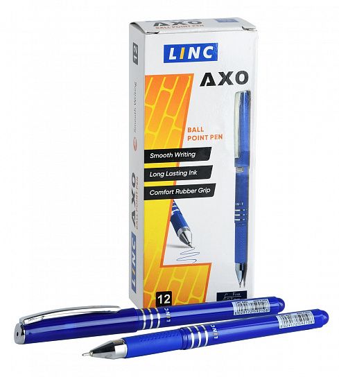 Ручка шариковая LINC Axo 0,7 мм синяя резиновый грип цвет корпуса ассорти  2592F/blue  102330