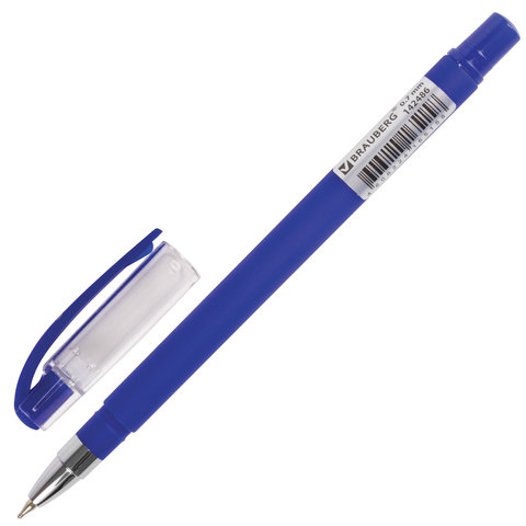 Ручка шариковая масляная BRAUBERG &quot;Matt&quot;, СИНЯЯ, корпус синий, узел 0,7 мм, линия письма 0,35 мм, 142486