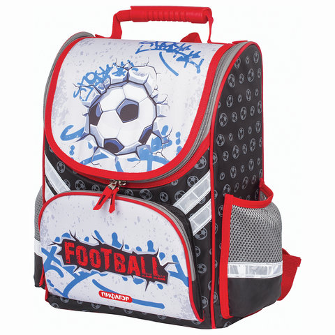 Ранец для учеников начальной школы ПИФАГОР, Футбольный мяч, 36х28х15 см, 227933