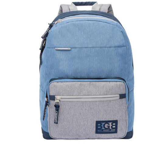 Рюкзак GRIZZLY молодежный, 1 отделение, карман для ноутбука, синий, 41х28х18 см, RQ-008-2/2./270490