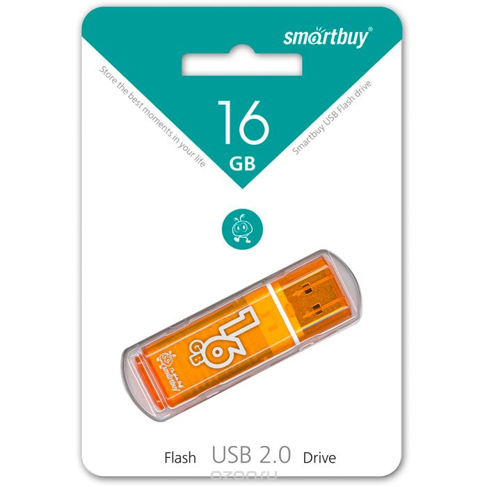 USB флэш-диск 16GB Smart Buy &quot;Glossy&quot; оранжевый