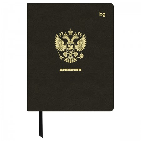 Дневник 1-11 кл. 48л. (ЛАЙТ) BG "Герб. Черный", иск. кожа, тиснение фольгой, ляссе 387022 D5s48_67474