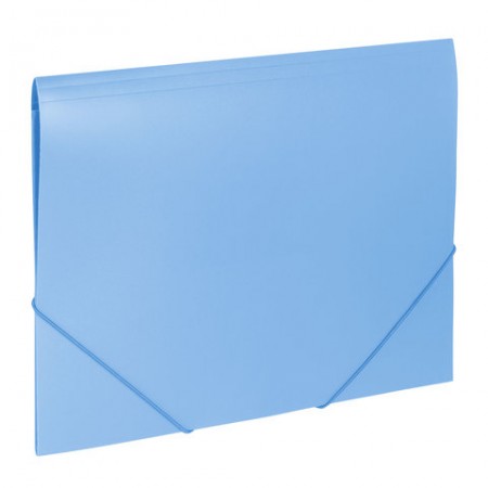 Папка на резинках BRAUBERG &quot;Office&quot;, голубая, до 300 листов, 500 мкм, 228078