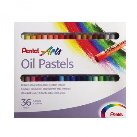 Пастель масляная художественная PENTEL &quot;Oil Pastels&quot;, 36 цветов, круглое сечение, картонная упаковка, PHN4-36  181303